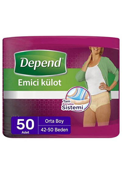 Depend Women's Absorbent Panties Patient Diaper Medium Size Medium Size 50 Pieces