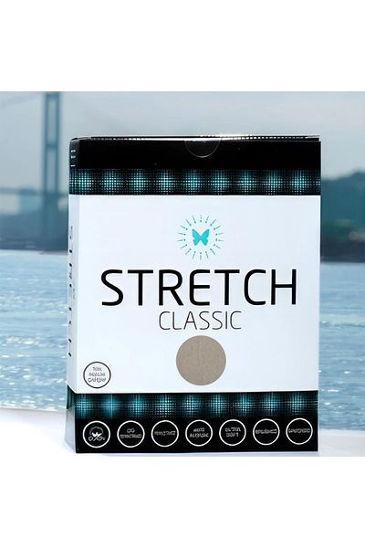 STRETCH Double Fitted Sheet Stone Color
