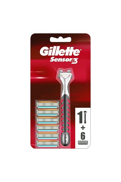 Gillette Body + 6 Spare Blades-sensor3 H+6 Red Razor