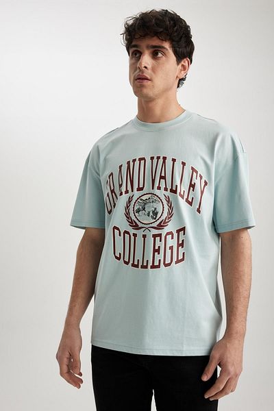 DeFacto Comfort Fit Crew λαιμόκοψη κοντό μανίκι 100% βαμβακερό T-shirt A2635ax23sm