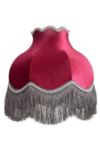 Dekovien Burgundy Velvet Lampshade with Gold Crystal Legs - Ab0770
