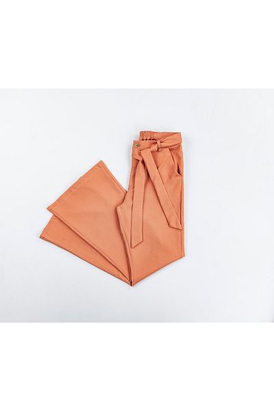 RAMON&ARTOS Dabil Crepe Woven Fabric Girls Flared Leg Trousers