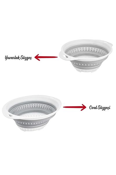 Open Home Concept Set of 2 Accordion Folding Strainer Set - Folding Dowry Set 2 Pieces