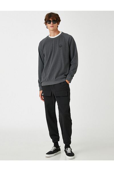 Koton Coat of Arms Printed Sweater Crew Neck