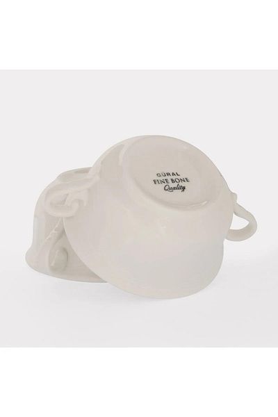 HERGÜNUYGUN Double Handle Soup Bowl Porcelain Soup Bowl Ready Soup Bowl 11 Cm Güral Porcelain