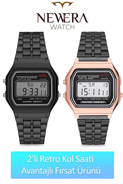 Newera Watch 2'li Retro Dijital Kol Saati ( Su Geçirmez ) Fırsat Ürünü