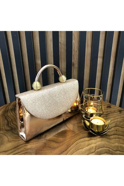 womenacs Ružičasta večernja haljina Sa šljokicama za žene Torba sa ručnim i d...