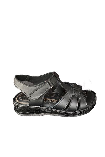 KORKMAZ Women's Flat Sole Genuine Leather Sandals
