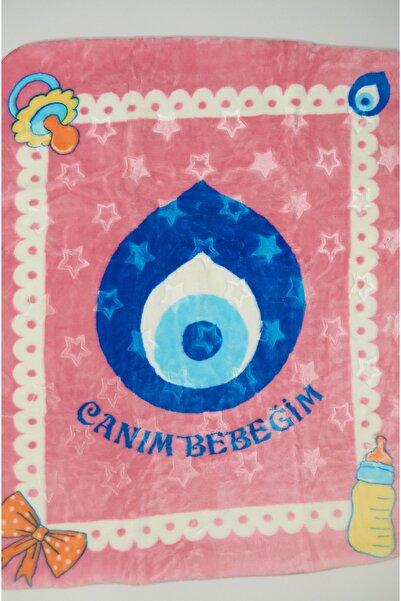 Baby Slon Kids Clup Soft Kabartmalı Nazar Boncuklu Kalın Battaniye Ebatı 95 X...
