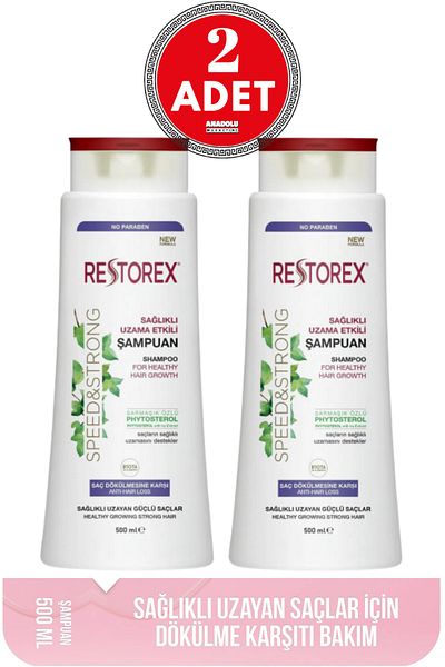 Restorex Healthy Growth Effective Anti-Hair Loss Shampoo 500ml 2 Pieces