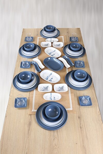 Keramika Blue Magic 6 Kişilik 49 Parça Yemek Ve Kahvaltı Seti