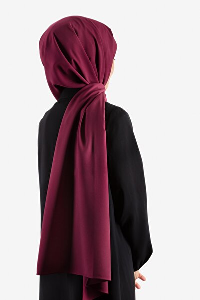 Vissona Kadın Lüks Medine Ipeği Şal Bordo-15