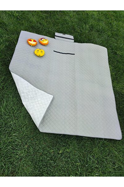 BE ACTİVE Piknik Örtüsü Kamp Tipi Su Gecirmez Gri Renk Çanta Şekilli