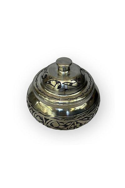 EFEMİR Tin Antique Carved Embroidered Copper Sugar Bowl