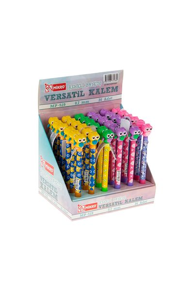 Mikro 0.7mm Colorful Owl Figured Versatil Pencil - Pack of 36