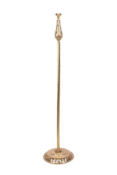 Dekovien Bordo Füme Saçak Vintage Lambader Kumaş Kaplama Gold Metal Ayak Lm0125