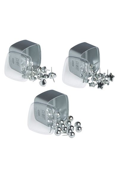 Mas Premium Lux Cubbie Silver 3-Piece Map Nails Set
