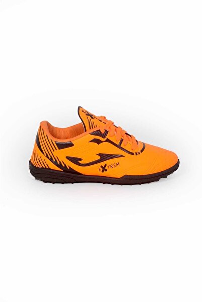 DÜNYA MAĞAZA Young Boys' Extrem Orange Black Sole Colorful Small Gear Grass Astroturf Field Shoes