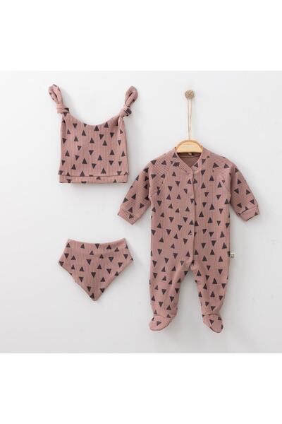 Minimus طقم رومبير وافل للأطفال حديثي الولادة - 3 قطع رومبير وقبعة ومريلة إصد...