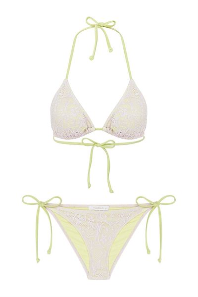 AQUELLA Knitwear Knitted Multicolored Triangle Bikini Set
