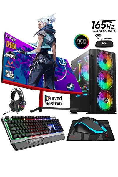 Zeiron Sp21 Ryzen 5 3600 8gb 1tb Ssd Rx550 4gb 23.8" 165hz Curved Oyuncu Masa...