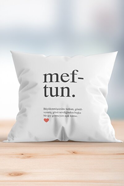 WixelArt Sevgiliye Özel Meftun Açıklamalı Yastık