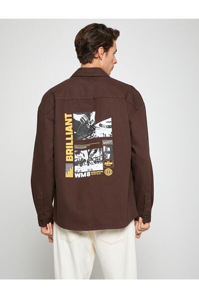 Koton Alapvető ingkabát szlogen Nyomtatott zseb, részletesen patenttal