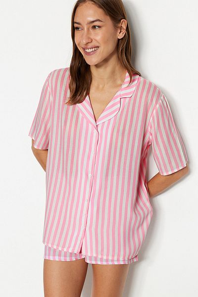 Trendyol Collection Pajama Set - Pink - Striped
