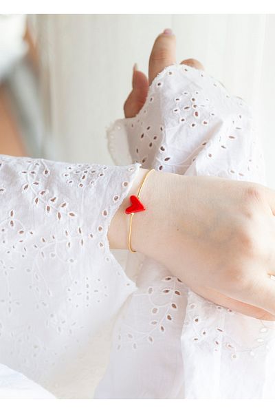 CHARMLUCKY Murano Red Heart Bracelet