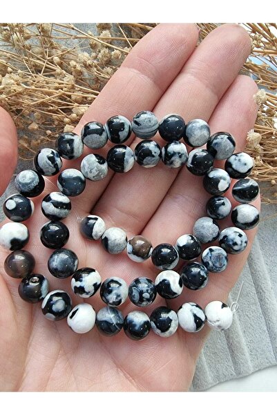 RLX BUJİTERİ Piatra de Agat Segmentat Piatra Naturala Sequență 8 Mm