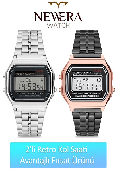 Newera Watch 2'li Retro Dijital Kol Saati ( Su Geçirmez ) Fırsat Ürünü