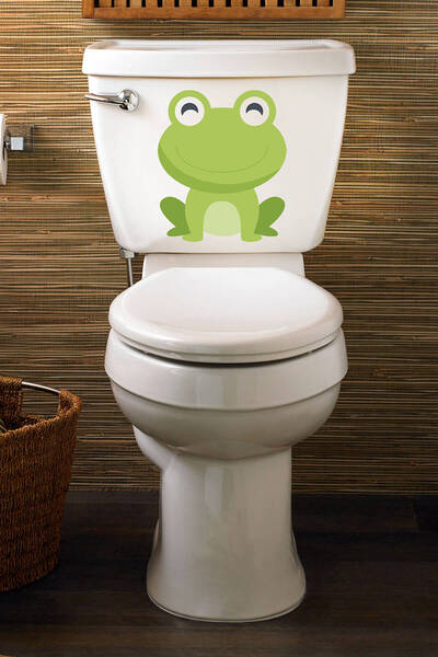 Tilki Dünyası لطيف مقعد المرحاض الضفدع وملصق الحمام