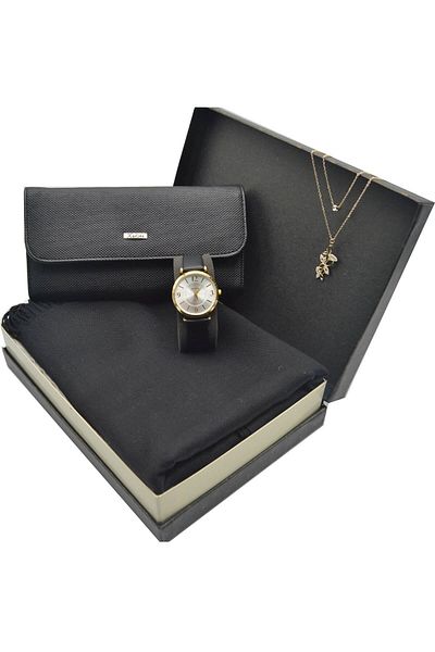 Spectrum Gift Set Black - Women's Shawl - Wallet - Clock - Necklace