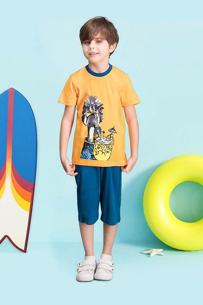 ROLY POLY Ostrich Orange Boy Capri Suit