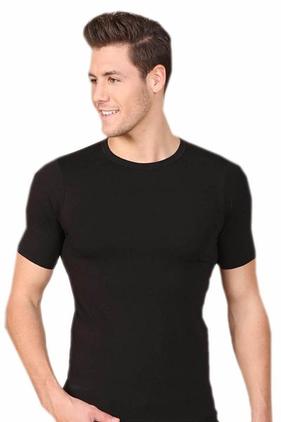 Berrak Men's Black Crew Neck Undershirt ELF568BER1024