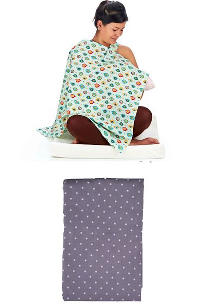 Buffer Gray Polka Dot Baby Nursing Bib - Useful