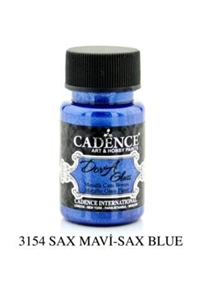 Cadence Dora Glass Metalik Cam Boyası 50 ml. 3154 SAX MAVİ