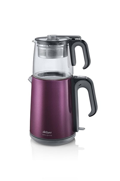 Arzum AR3031 شاي هيبتاز آلة الشاي الزجاجية - البرقوق