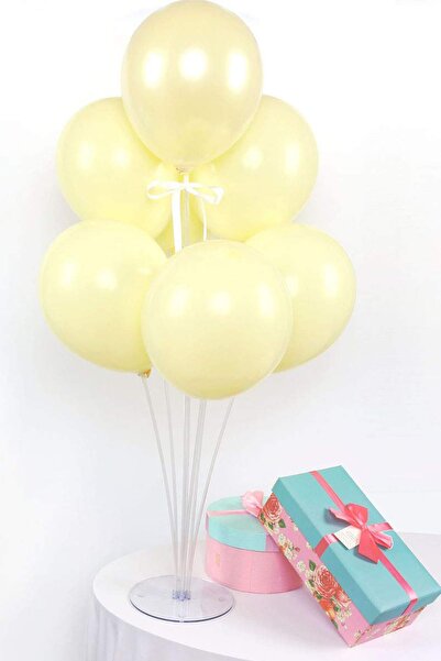 Partifabrik Balon Standı Makaron Balon Demeti Sarı Renk