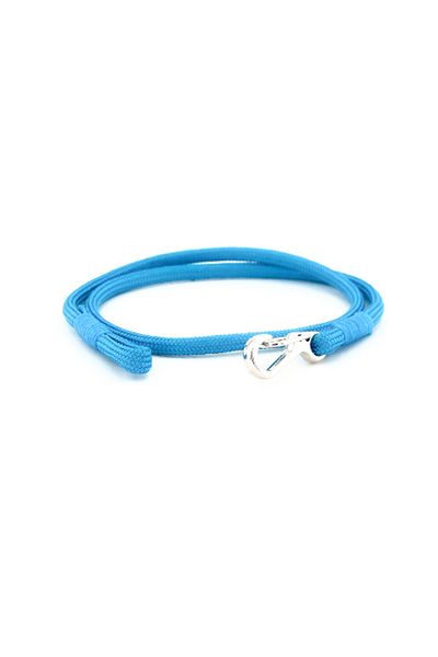 Solfera Men's Blue Paracord Bracelet with Metal Hook and Two Rows BT416
