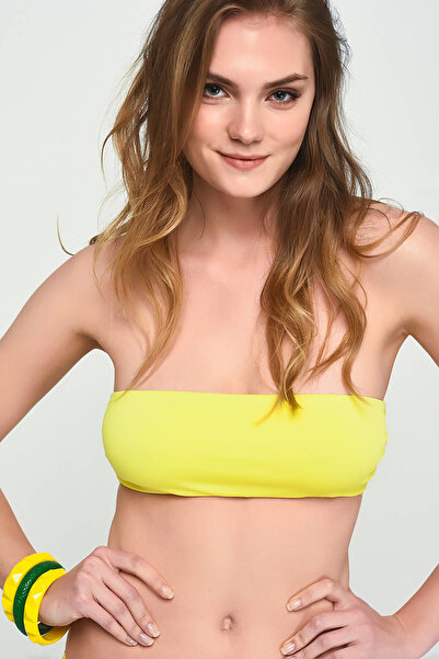 Yamamay Kadın Florasan Sarı Kurdeleli Straplez Bikini Üstü CFAD102017