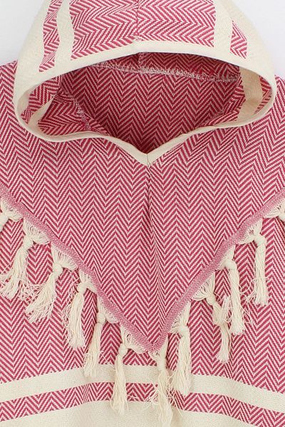 Bedinn Peshtemal Poncho Fishback Fuchsia