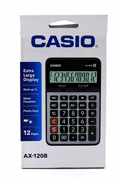 Casio Casıo Ax-120 B/S  Hesap Makinesi 12 Hane