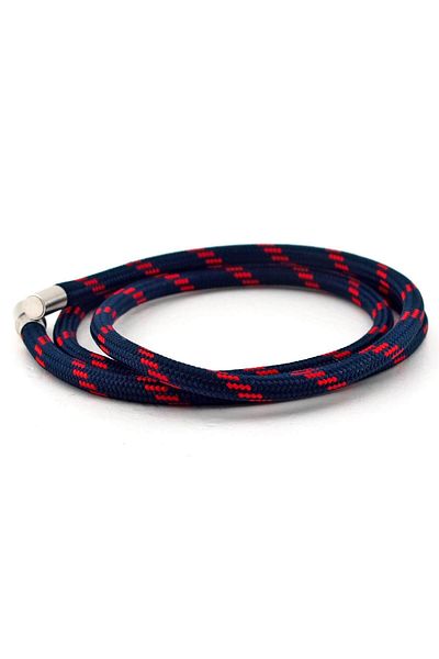 Solfera Men's Navy Blue Red Paracord Three Sira Wrap Bracelet BT545