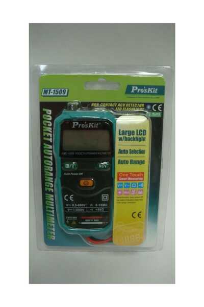 Proskit Mt-1509 Cep Tipi Autorange Multimetre Ölçü Aleti, Otomatik ölçü aleti
