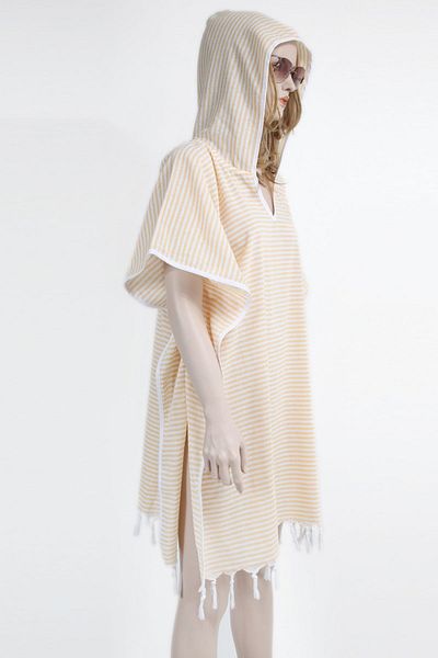 Bedinn Rochie Peshtamal Glugă dungi galbene Pje006