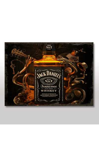 Cakatablo 35cmX50cm Ahşap Tablo Ünlü Viski Şişesi Görseli