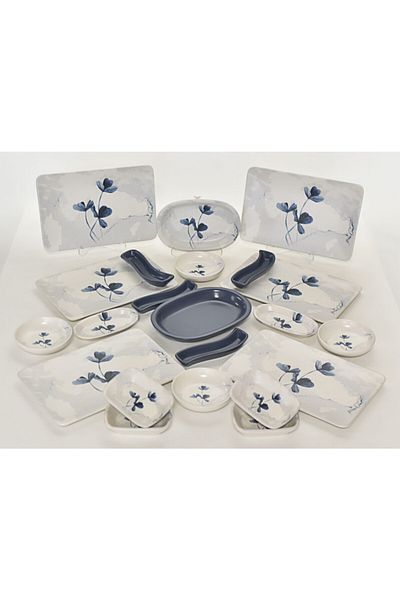 Demet Çeyiz White Ceramic Breakfast Set 22 Pieces for 6 People 19863