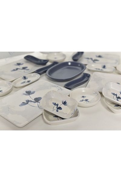 Demet Çeyiz White Ceramic Breakfast Set 22 Pieces for 6 People 19863