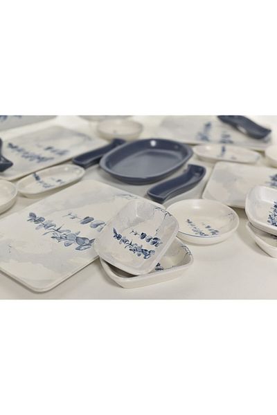 Demet Çeyiz White Ceramic Set Breakfast 22 Pieces 19861